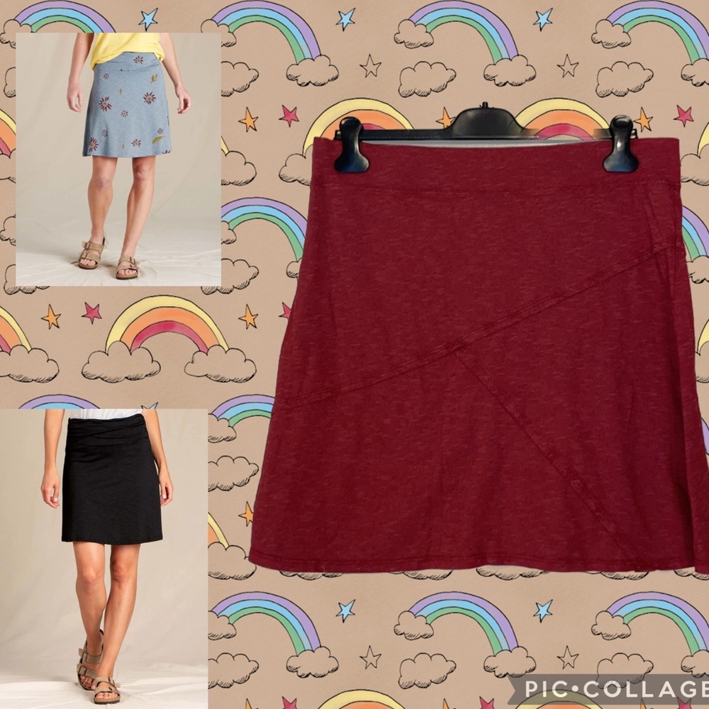 Horny Toad Burgundy A-Line Skirt